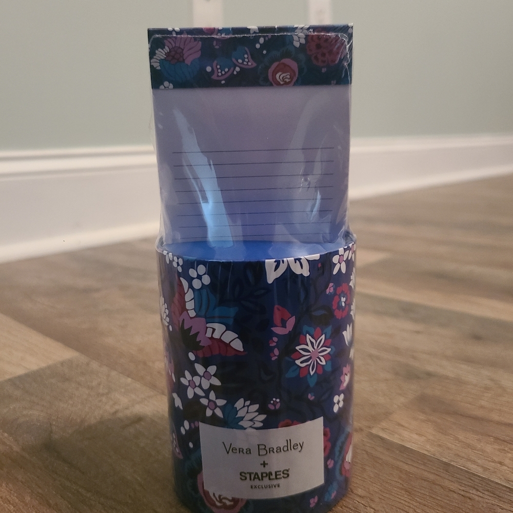*SOLD* NEW Vera Bradley Bloom Berry Stationary Set Notebook Pen Cup Binder - Picture 2 of 16